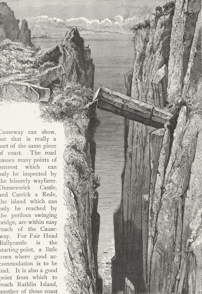 IRELAND. Grey Man's Path 1888 old antique vintage print picture